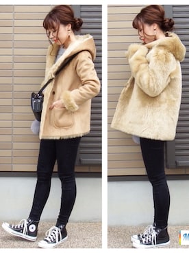 「AZUL ENCANTO」｜「アイテム（ジャケット/アウター）」を使った、miho🅰ニコさん（レディース・165cm）の冬コーディネート