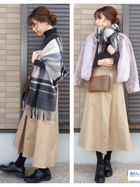 「Sheson（シーズン）のアイテム（その他アウター）」を使った、miho🅰ニコさん（レディース・165cm）の冬コーディネート