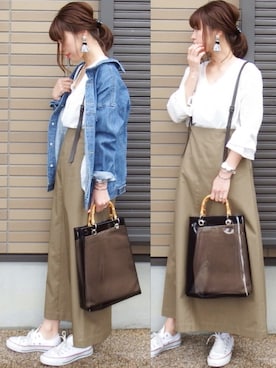 「Daniel Wellington（ダニエルウェリントン）の販売終了 クラシックペティット ボンダイ 32mm（アナログ腕時計）」を使った、miho🅰ニコさん（レディース・165cm）の春コーディネート