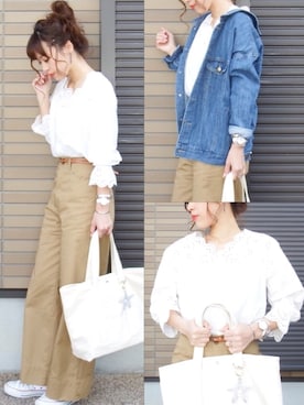 「Daniel Wellington（ダニエルウェリントン）の販売終了 クラシックペティット ボンダイ 32mm（アナログ腕時計）」を使った、miho🅰ニコさん（レディース・165cm）の春コーディネート