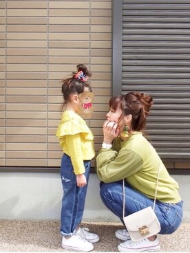 「GRL（グレイル）のアイテム（ピアス（両耳用））」を使った、miho🅰ニコさん（レディース・165cm）の春コーディネート