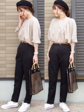 「AZUL ENCANTO（アズールエンカント）のアイテム（シャツ/ブラウス）」を使った、miho🅰ニコさん（レディース・165cm）の春コーディネート