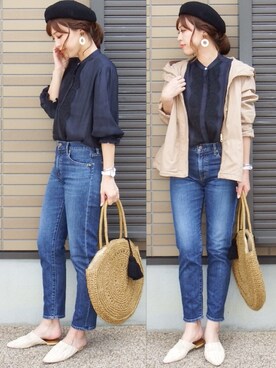 「AZUL ENCANTO（アズールエンカント）のアイテム（シャツ/ブラウス）」を使った、miho🅰ニコさん（レディース・165cm）の春コーディネート