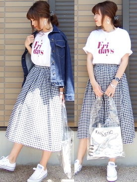 「Hime.（ヒメ）のアイテム」を使った、miho🅰ニコさん（レディース・165cm）の春コーディネート