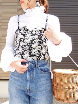 「ハイネックトップス」｜miho🅰ニコさん（レディース・165cm）の春コーディネート