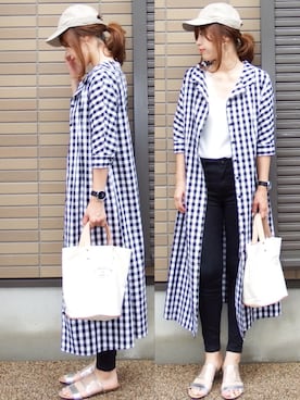 「レースタンク」｜「アイテム（アナログ腕時計）」を使った、miho🅰ニコさん（レディース・165cm）の夏コーディネート