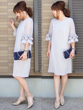 「パーティードレス」｜「アイテム（その他）」を使った、miho🅰ニコさん（レディース・165cm）の夏コーディネート