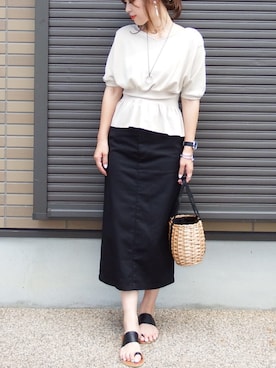 「GRL（グレイル）のアイテム（リング）」を使った、miho🅰ニコさん（レディース・165cm）の夏コーディネート