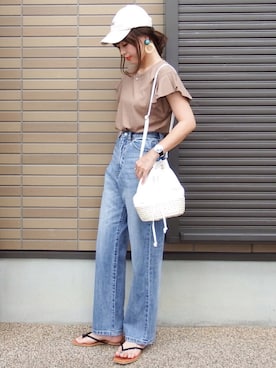 「GRL（グレイル）のアイテム（リング）」を使った、miho🅰ニコさん（レディース・165cm）の夏コーディネート