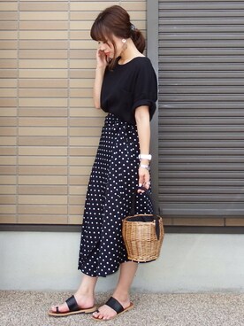 「GRL（グレイル）のアイテム（リング）」を使った、miho🅰ニコさん（レディース・165cm）の夏コーディネート