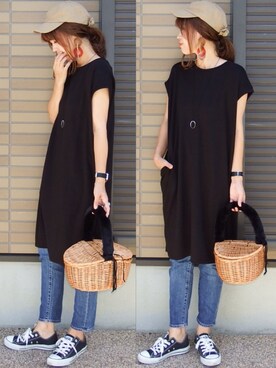 「GRL（グレイル）のアイテム（リング）」を使った、miho🅰ニコさん（レディース・165cm）の夏コーディネート