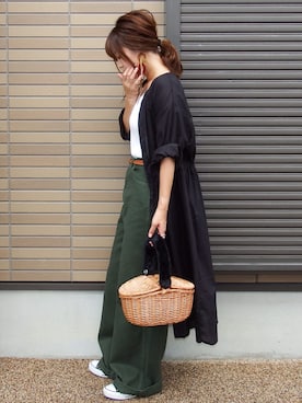 「GRL（グレイル）のアイテム（リング）」を使った、miho🅰ニコさん（レディース・165cm）の秋コーディネート