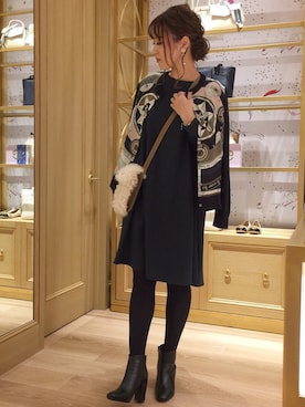「TORY BURCH（トリーバーチ）のアイテム（トップス）」を使った、miho🅰ニコさん（レディース・165cm）の冬コーディネート
