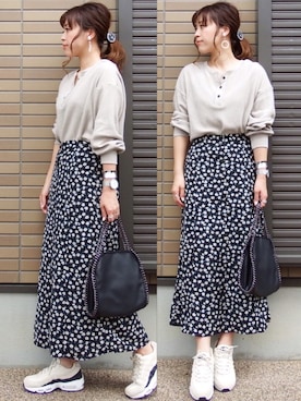 「GRL（グレイル）のアイテム（ピアス（両耳用））」を使った、miho🅰ニコさん（レディース・165cm）の春コーディネート