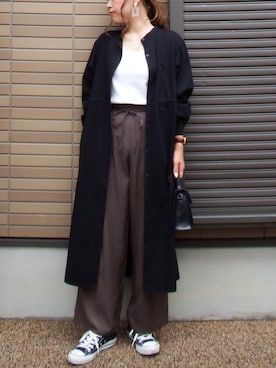 「GRL（グレイル）のアイテム（ピアス（両耳用））」を使った、miho🅰ニコさん（レディース・165cm）の秋コーディネート