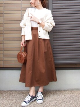 「GRL（グレイル）のアイテム（ピアス（両耳用））」を使った、miho🅰ニコさん（レディース・165cm）の秋コーディネート