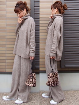 「リエディ」｜「アイテム（チュニック）」を使った、miho🅰ニコさん（レディース・165cm）の秋コーディネート