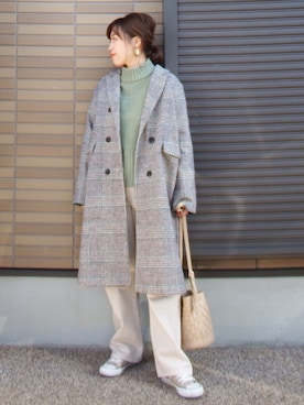 「GRL（グレイル）のアイテム（ピアス（両耳用））」を使った、miho🅰ニコさん（レディース・165cm）の冬コーディネート