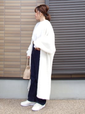 「GRL（グレイル）のアイテム（ピアス（両耳用））」を使った、miho🅰ニコさん（レディース・165cm）の冬コーディネート