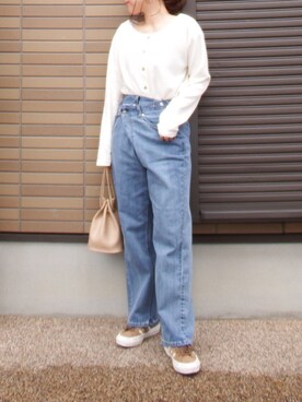 「リエディ」｜「アイテム（スニーカー）」を使った、miho🅰ニコさん（レディース・165cm）の冬コーディネート