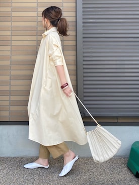 「ふんわり」｜「アイテム（シャツワンピース）」を使った、miho🅰ニコさん（レディース・165cm）の春コーディネート