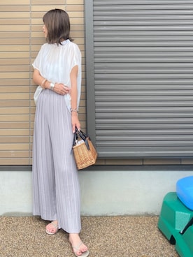 「プレゼント企画」｜miho🅰ニコさん（レディース・165cm）の夏コーディネート