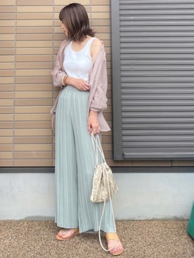 「プレゼント企画」｜miho🅰ニコさん（レディース・165cm）の夏コーディネート