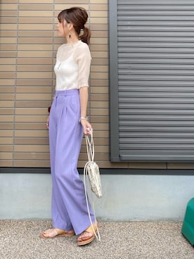 「Ciena」｜「アイテム（スラックス）」を使った、miho🅰ニコさん（レディース・165cm）の夏コーディネート
