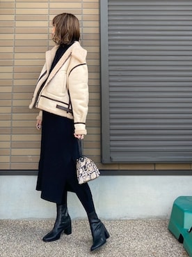 「SENSE OF PLACE by URBAN RESEAR」｜「アイテム（ブルゾン）」を使った、miho🅰ニコさん（レディース・165cm）の冬コーディネート