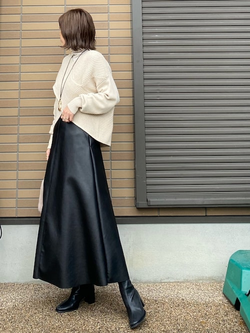 FAKE LEATHER MAXI SK / フェイクレザーマキシスカート（スカート