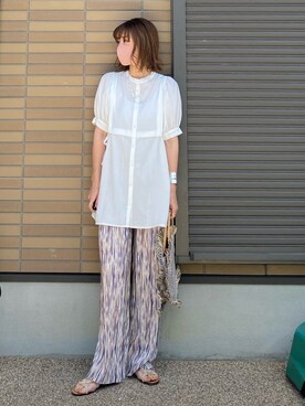 「TODAYFUL（トゥデイフル）のアソートチェーンネックレス（ネックレス）」を使った、miho🅰ニコさん（レディース・165cm）の春コーディネート