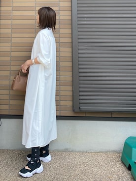 「袖ボリューム」｜「アイテム（レッグウェア）」を使った、miho🅰ニコさん（レディース・165cm）の春コーディネート