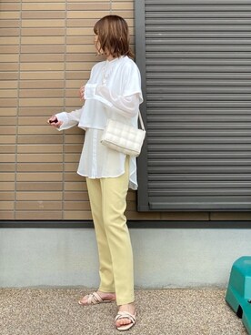 「TODAYFUL（トゥデイフル）のアソートチェーンネックレス（ネックレス）」を使った、miho🅰ニコさん（レディース・165cm）の春コーディネート