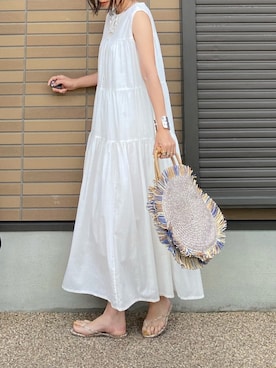 「TODAYFUL（トゥデイフル）のアソートチェーンネックレス（ネックレス）」を使った、miho🅰ニコさん（レディース・165cm）の春コーディネート