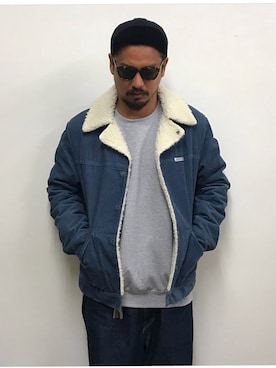 「COOTIE」｜「アイテム（ブルゾン）」を使った、shintarominoさん（メンズ・164cm）の冬コーディネート