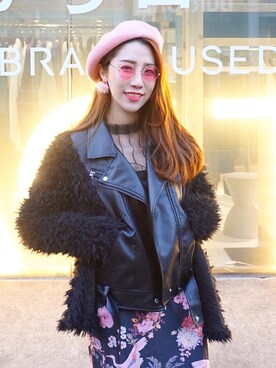 「LOVFEE（ラッフィ）のアイテム（ジャケット/アウター）」を使った、小草GRASS CIAOさん（レディース・161cm）の春コーディネート