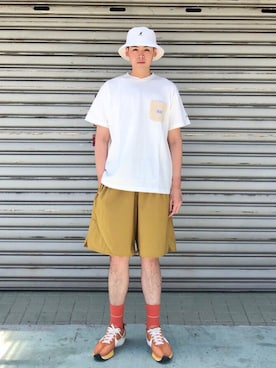 「アイテム（カーゴパンツ、イエロー系）」を使った、julian90さん（メンズ・184cm）の夏コーディネート
