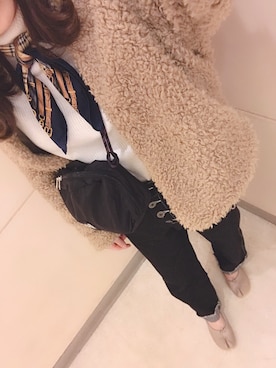 「足袋」｜「アイテム（ブルゾン）」を使った、ずぅさん（レディース・154cm）の冬コーディネート