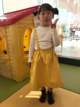 「アイテム（スカート）」を使った、satomiyuさん（キッズ・110cm）の春コーディネート
