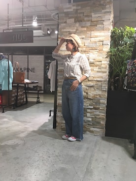 「アパレルスタッフ」｜「アイテム（キャスケット）」を使った、risaさん（レディース・155cm）の春コーディネート