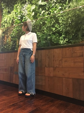 「Teva（テバ）のTeva/テヴァ・テバ/FLATFORM UNIVERSAL（サンダル）」を使った、risaさん（レディース・155cm）の夏コーディネート