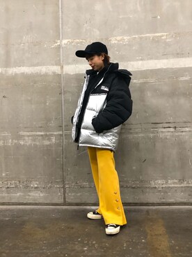 「JUNRED（ジュンレッド）のアイテム（ジャケット/アウター）」を使った、risaさん（レディース・155cm）の秋コーディネート