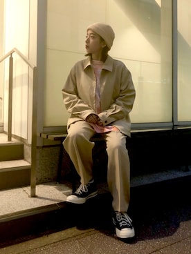 「JUNRED（ジュンレッド）のアイテム（ブルゾン）」を使った、risaさん（レディース・155cm）の冬コーディネート