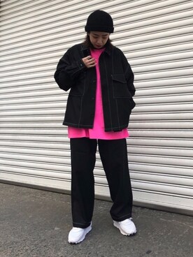 「JUNRED（ジュンレッド）のアイテム（ブルゾン）」を使った、risaさん（レディース・155cm）の春コーディネート