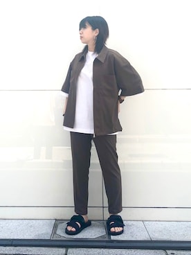 「JUNRED（ジュンレッド）のアイテム（ブルゾン）」を使った、risaさん（レディース・155cm）の春コーディネート