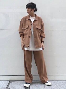 「JUNRED（ジュンレッド）のアイテム（ブルゾン）」を使った、risaさん（レディース・155cm）の夏コーディネート