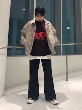 「JUNRED（ジュンレッド）のアイテム（ブルゾン）」を使った、risaさん（レディース・155cm）の冬コーディネート