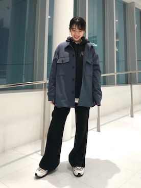 「JUNRED（ジュンレッド）のアイテム（ブルゾン）」を使った、risaさん（レディース・155cm）の冬コーディネート