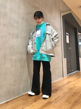 「JUNRED（ジュンレッド）のアイテム（ブルゾン）」を使った、risaさん（レディース・155cm）の冬コーディネート