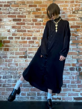 「UNE MANSION（ユヌマンション）のアイテム（シャツワンピース）」を使った、さや さん（レディース・159cm）の春コーディネート